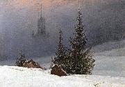 Caspar David Friedrich Winter Landscape with Church oil painting artist